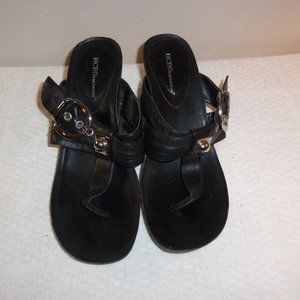 Black Sandal with Buckle on the side